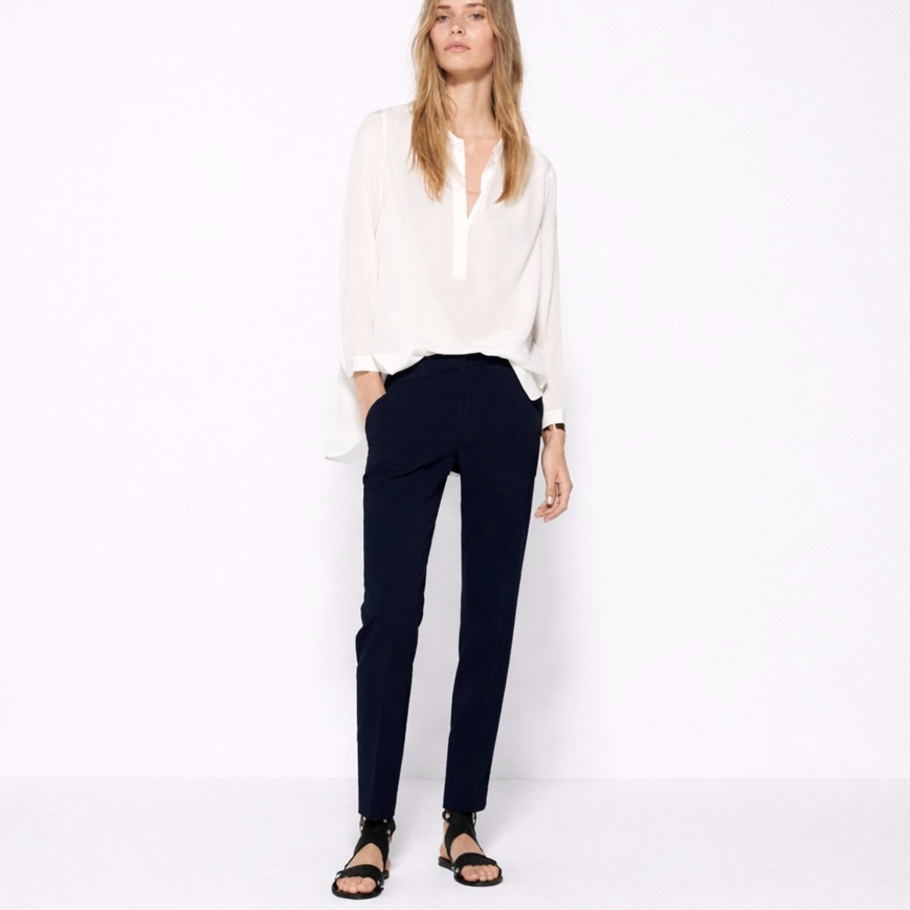 Massimo Dutti Navy Tailored Jogger Crepe Ankle Pants | Size 2